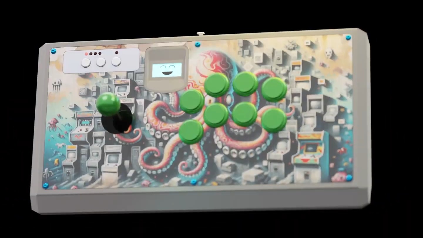 Octopus Arcade Fight Stick是款內建虛擬VMU記憶卡與顯示功能，並能對應多種平台的搖桿。