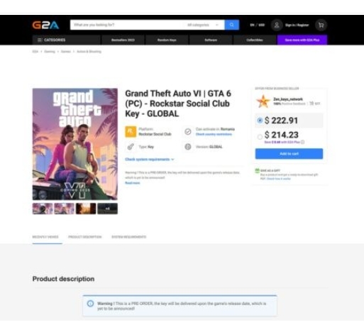 《俠盜獵車手 GTA 6》預購詐騙連Youtube都有廣告，預訂價近7000元竟還「好評如潮」
