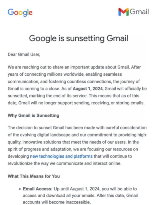 假的！網路傳「Gmail 八月關閉服務」，Google 表示 Gmail 將會一直存在