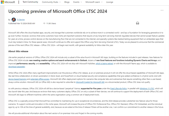 訂閱制 Office 用不慣嗎？微軟證實年底推出 Office 2024 買斷版，但可能不包含 Copilot