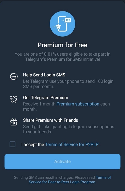Telegram省錢出奇招？要求用戶提供號碼每月傳150通驗證碼給陌生人，就可以換得免費的高級訂閱帳戶