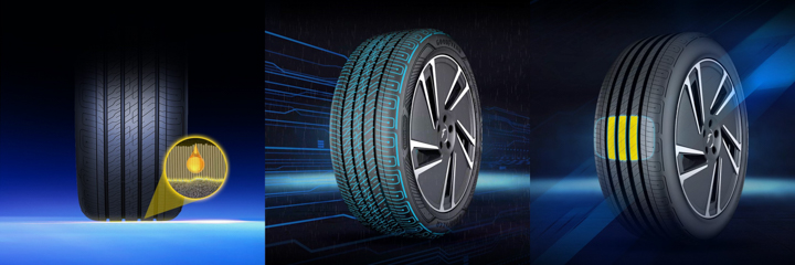 ElectiveDrive 採用 ETCR 電動車純電房車錦標賽賽事級膠料配方，搭配專利電路板胎紋及加寬的肋狀花紋設計，強化乾溼路面抓地力