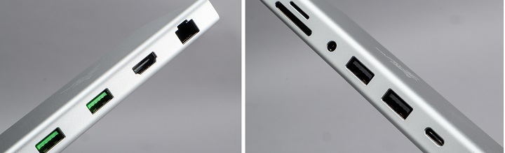Razer USB-C Dock 採用 USB Type-C 介面，共提供 11 個輸出入埠，也包括了RJ-45 網路埠，可以滿足更多的外接裝置需求。