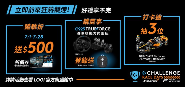Logitech G Challenge Race Days 模擬賽車賽 7 月正式展開，獎項包括高額獎金與英國來回機票