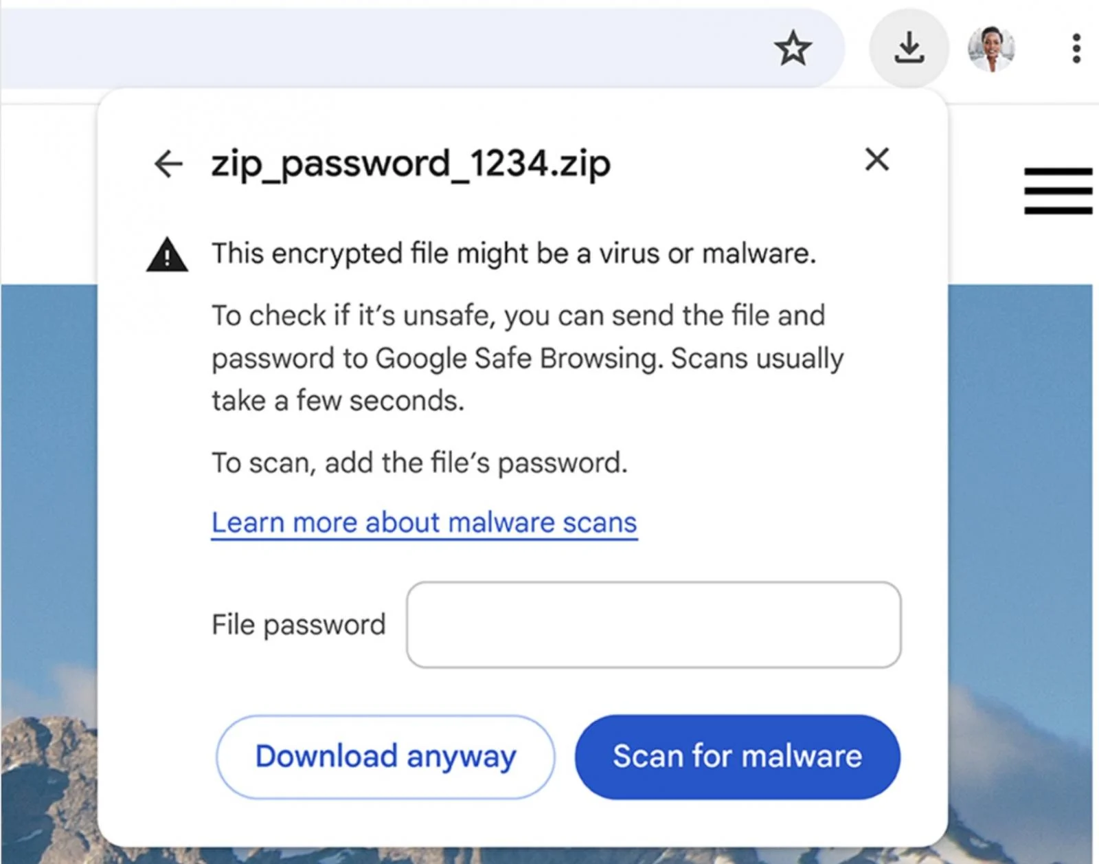 Google改進Chrome安全功能，當下載加密壓縮檔案時需要提供密碼執行掃描