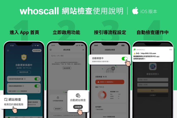 Whoscall 免費功能再 +1！「網站檢查」 自動偵測詐騙陷阱，一秒跳示警