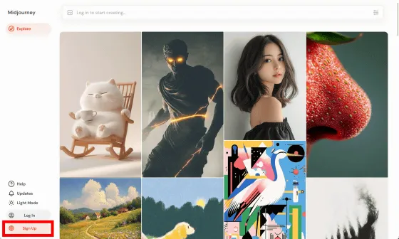 點擊畫面左下角的「Sign Up」。可以使用Discord或Google帳號創建帳號。