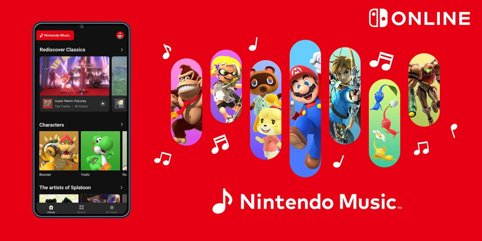Nintendo Music 將任天堂自己的音樂作品做成了串流音樂App。圖片來源：任天堂
