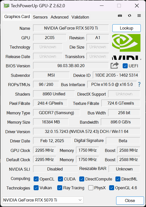最超值的 NVIDIA RTX 50 系列顯示卡：GeForce RTX 5070 Ti 16G VANGUARD SOC LAUNCH EDITION