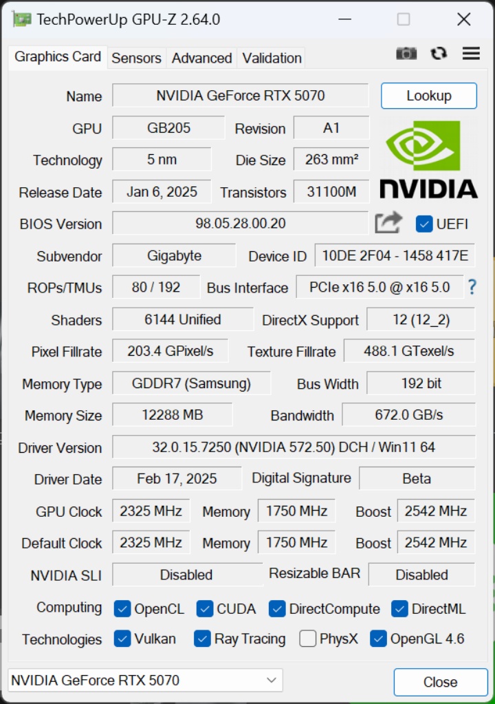 GIGABYTE GeForce RTX 5070 WINDFORCE OC SFF 12G：2K 是主力戰場，開 DLSS 4 還能 4K 全勝的中階顯卡