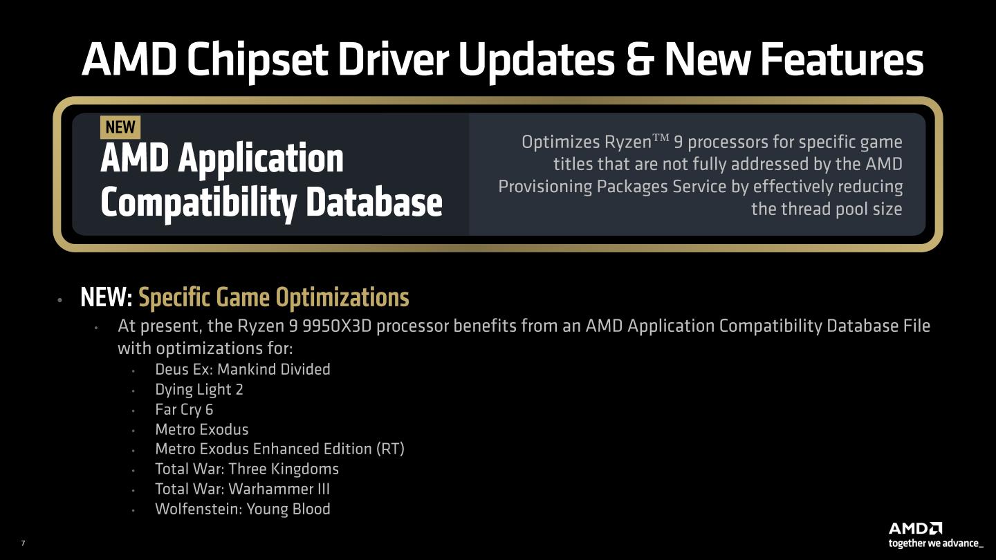 AMD Application Compatibility Database則包含多款遊戲最佳化資訊，能提升遊戲效能表現。