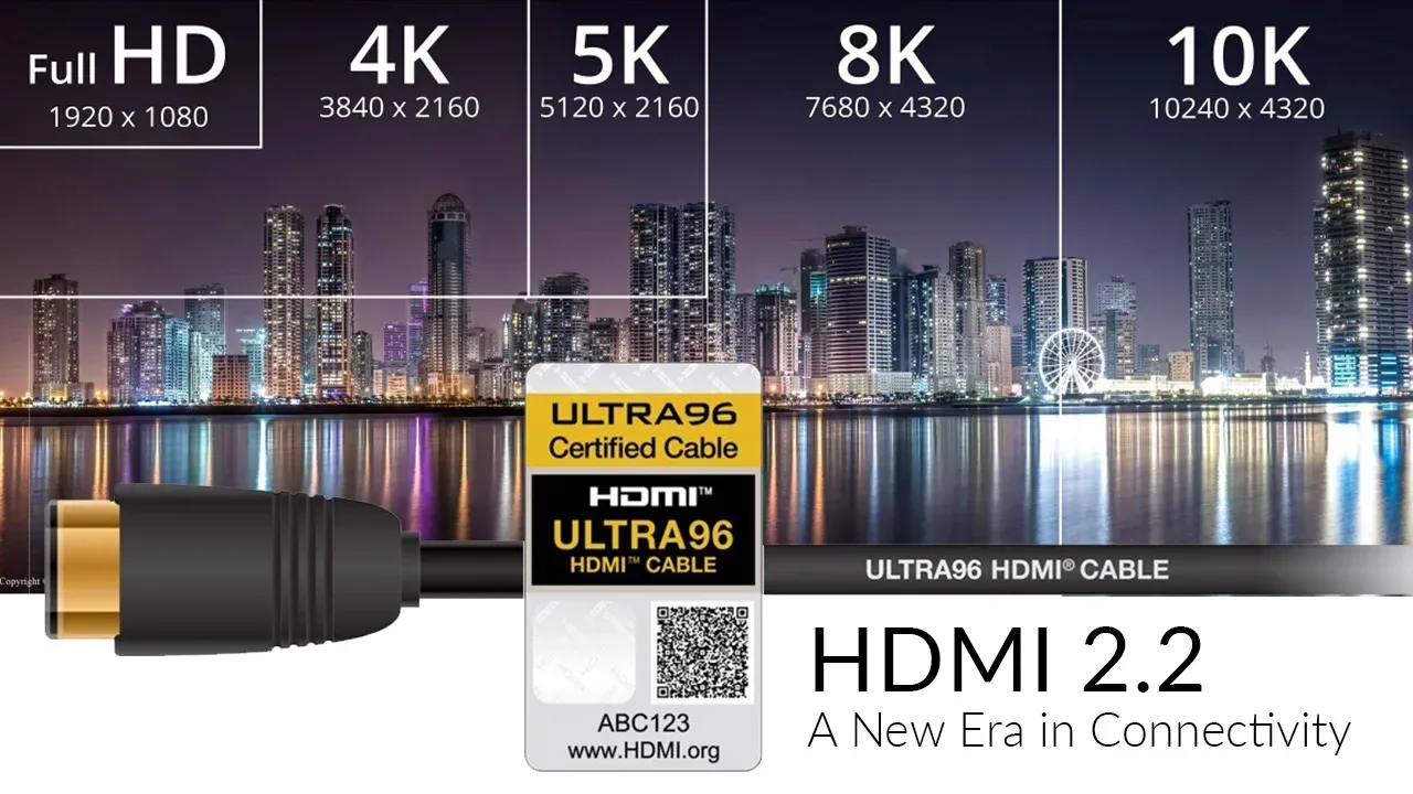 HDMI 2.2 標準正式定案：頻寬翻倍至 96Gbps、支援 16K 高解析度