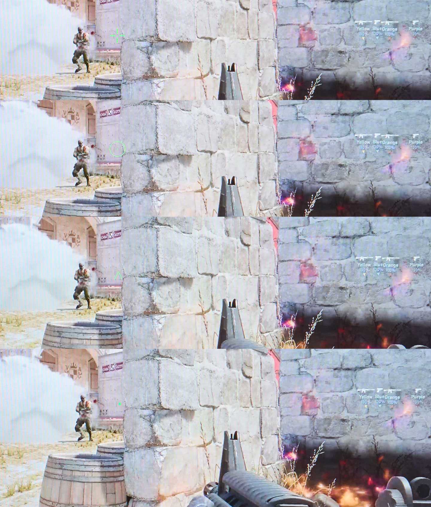 四種不同準心樣式一覽。