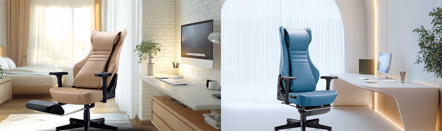 OSIM 天王工學椅推出星藍和拿鐵兩種配色，都非常好看，輕鬆融入各種居家或辦公環境。