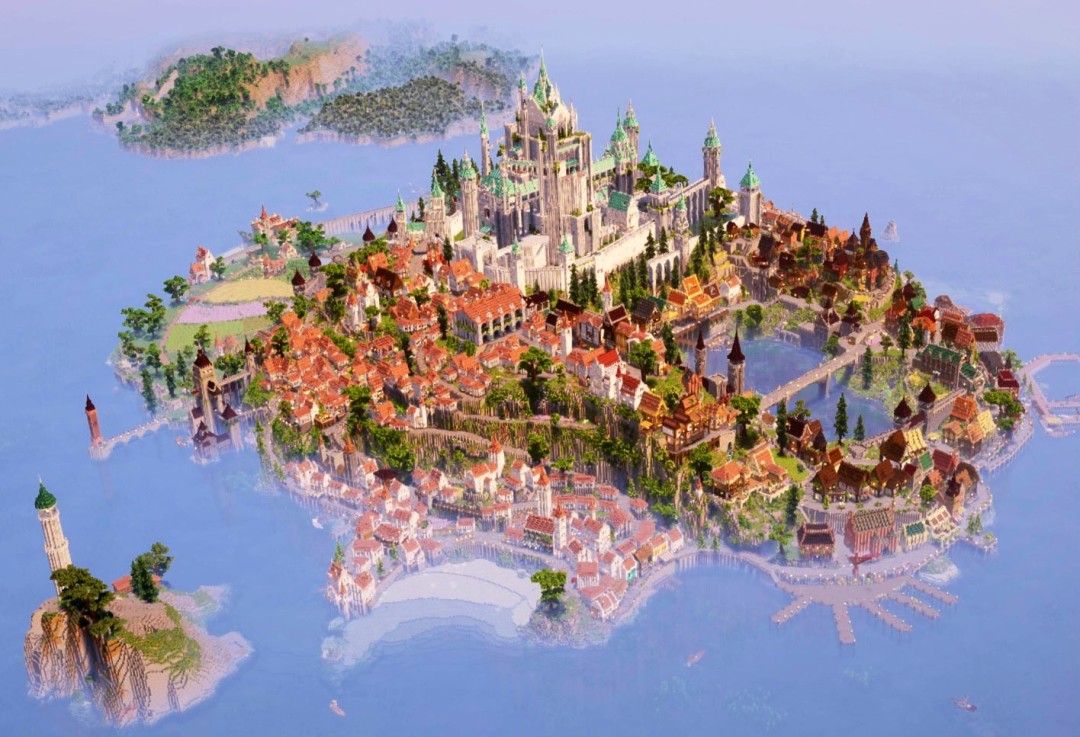《Minecraft》獨行俠玩家分享自己花十年，一人打造絕美島嶼城市