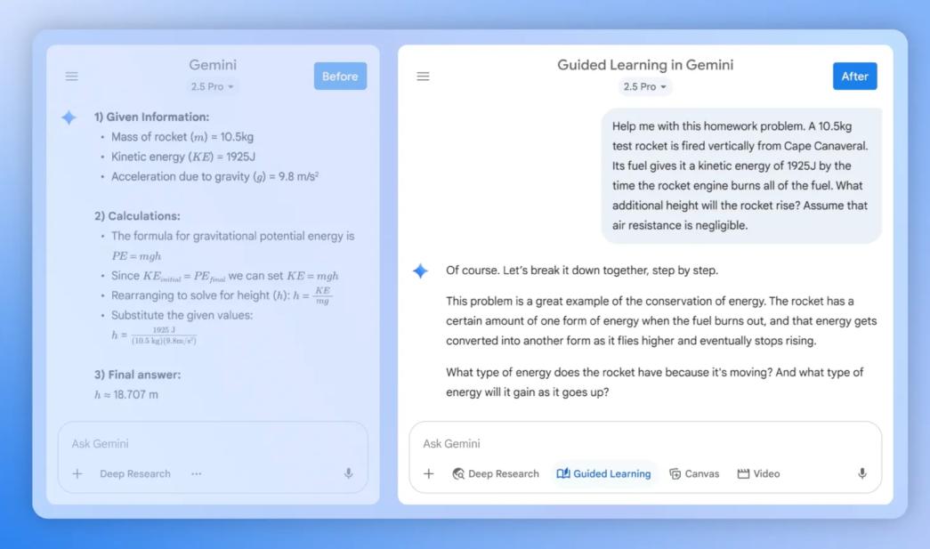 Google Gemini 新增「引導式學習」功能，轉型成 AI 學習夥伴對抗 ChatGPT