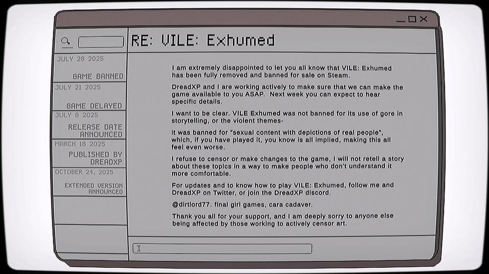 被審查制度下架不認輸！恐怖遊戲《Vile: Exhumed》寧可免費釋出也不對審查低頭