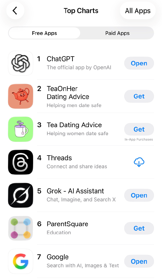 馬斯克怒控蘋果App Store只給ChatGPT排第一，卻連自家Grok都不挺
