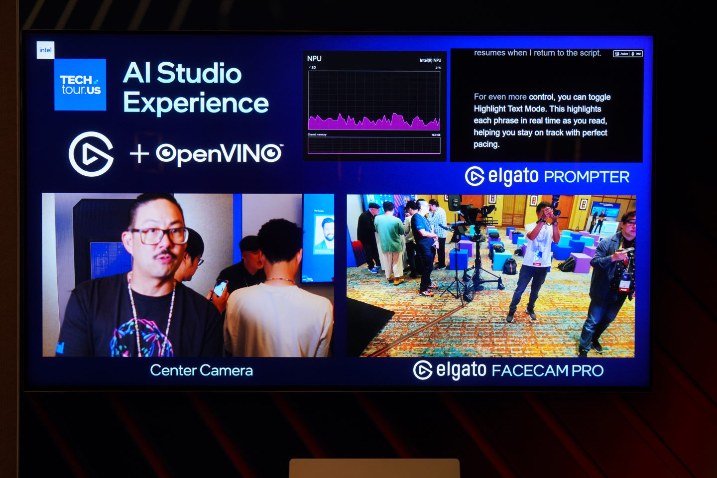 系統會偵測使用者讀稿的進度，並自動捲動提詞機的文字，讓直播主可以專心讀稿與操作遊戲。