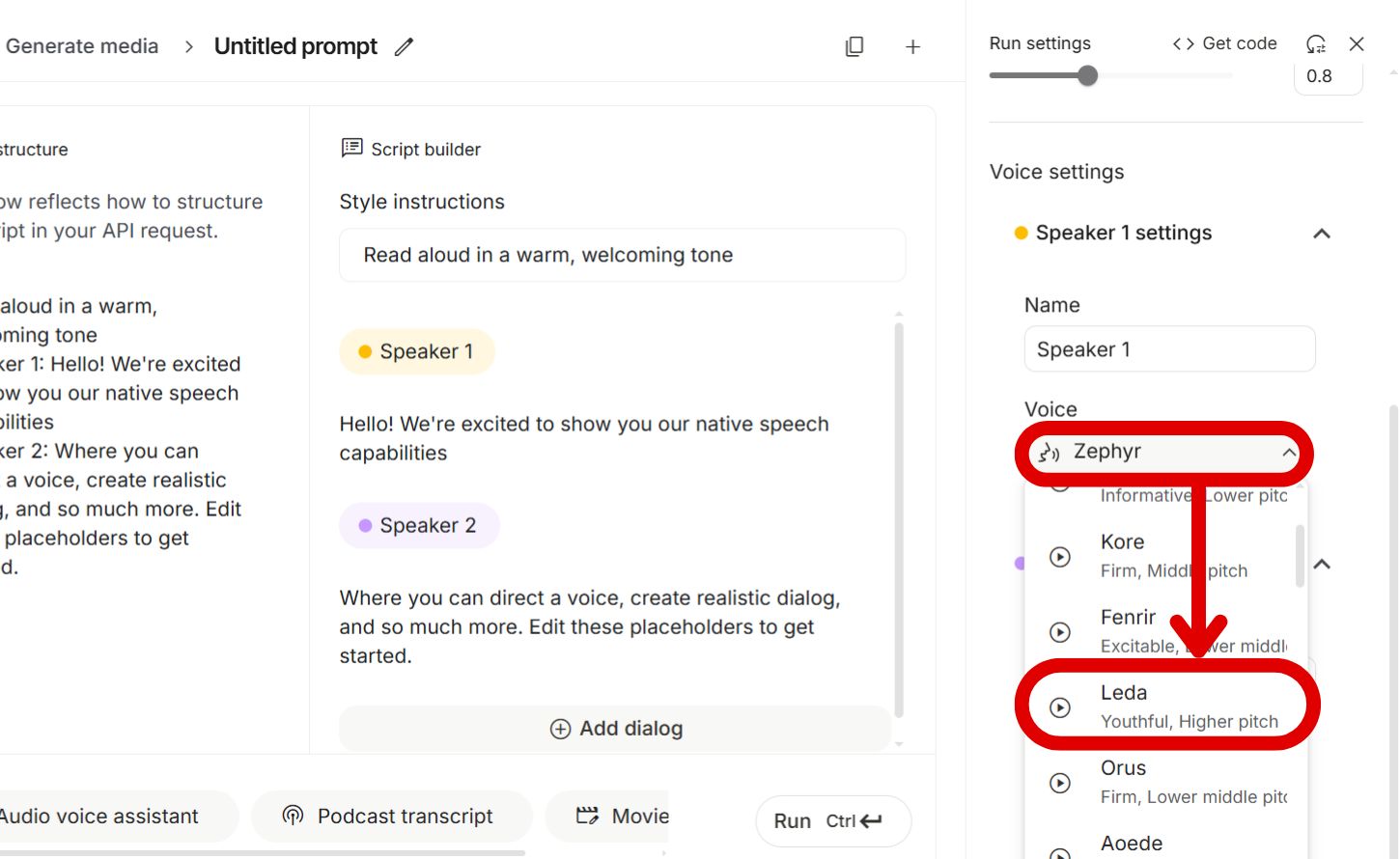 如何用 Google AI Studio 生成腳本，打造單人、雙人 Podcast ，並將音檔下載使用
