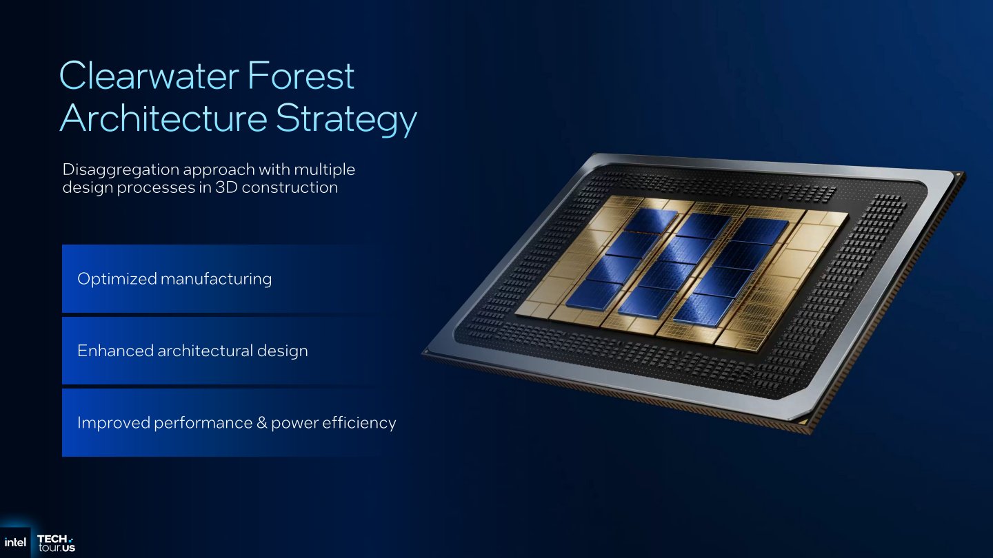 Clearwater Forest架構的設計目標除了提高效能與電力效率之外，也包含透過模組化的設計達到生產最佳化。