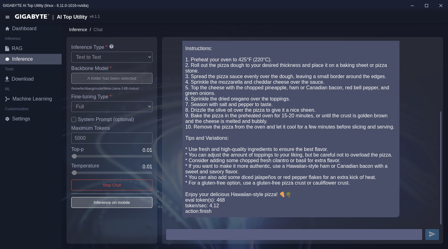 在回答結束之後，訊息後方會顯示總共生成 468 組詞元，速度為每秒 4.12 個。