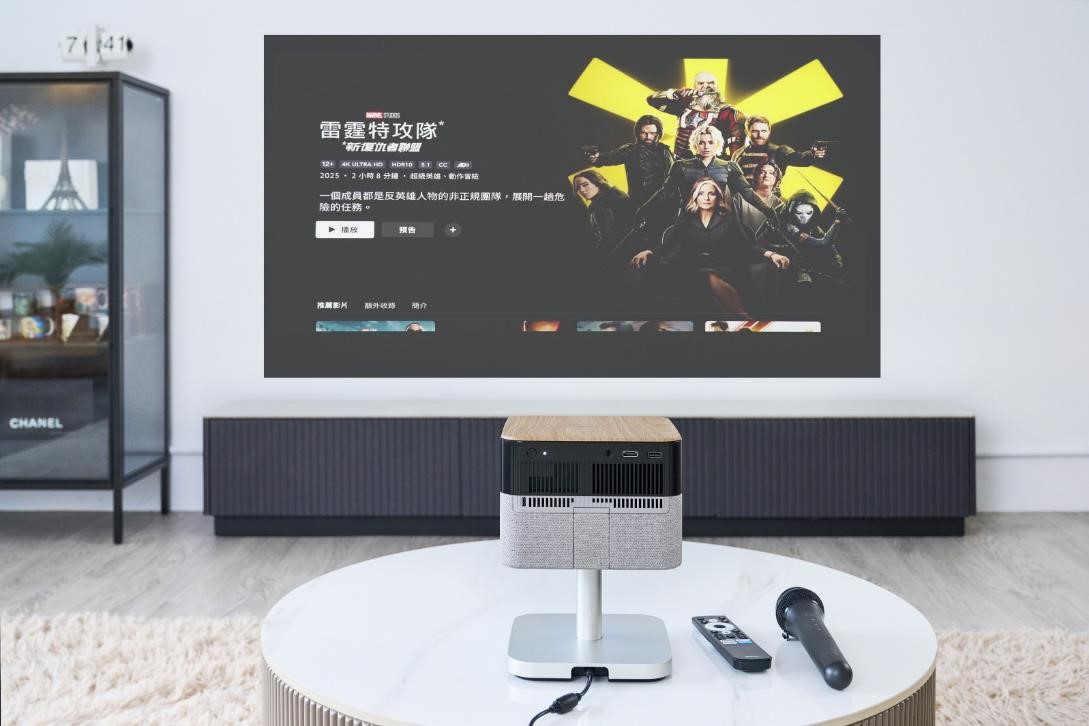 以 EF-72 為例，Disney+ 平台內容的 4K Ultra HD 以及 HDR10 標籤都能順利點亮。