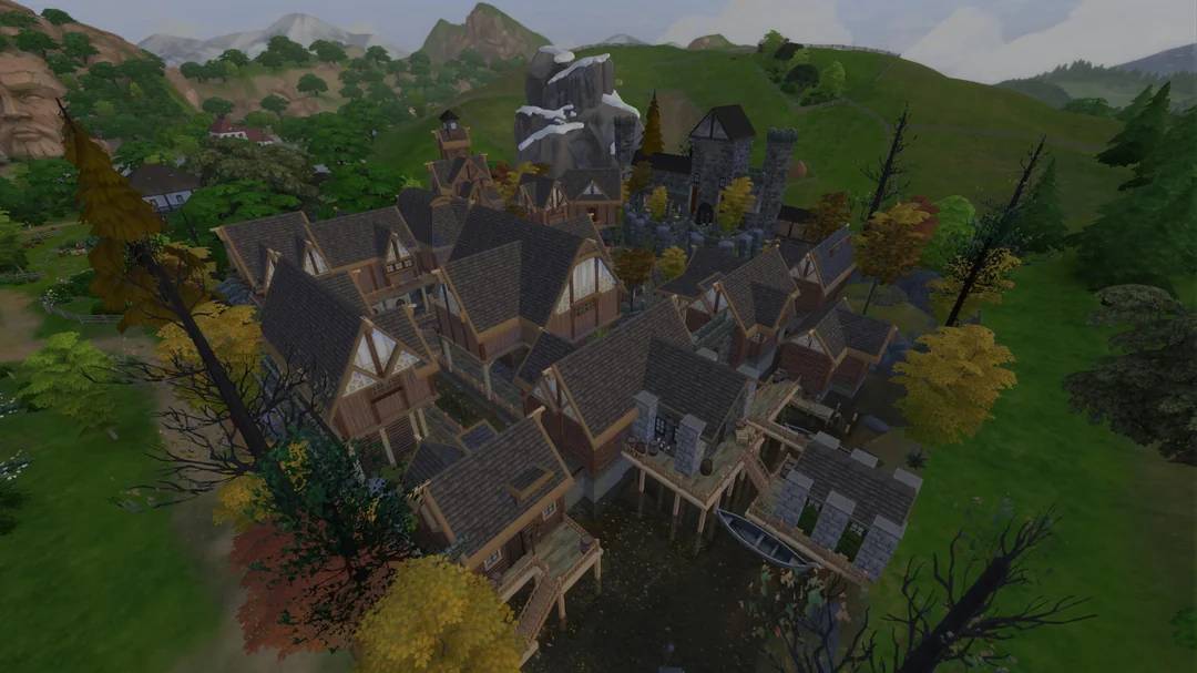 《模擬市民4》神人玩家耗時一年，神還原《上古卷軸5》裂谷城！