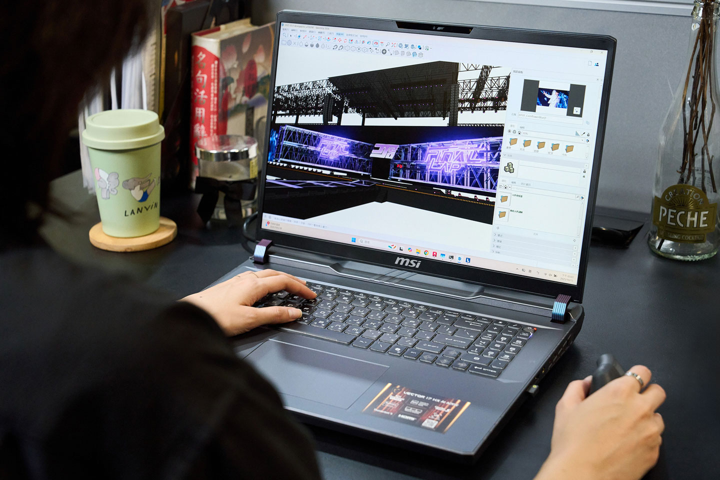 專訪天團御用舞台設計團隊必應創造 B'in Live：燈光師施皓哲、空間設計師林沂柔如何用 MSI Vector 17 HX AI，雕刻世界級舞台的光影美學？