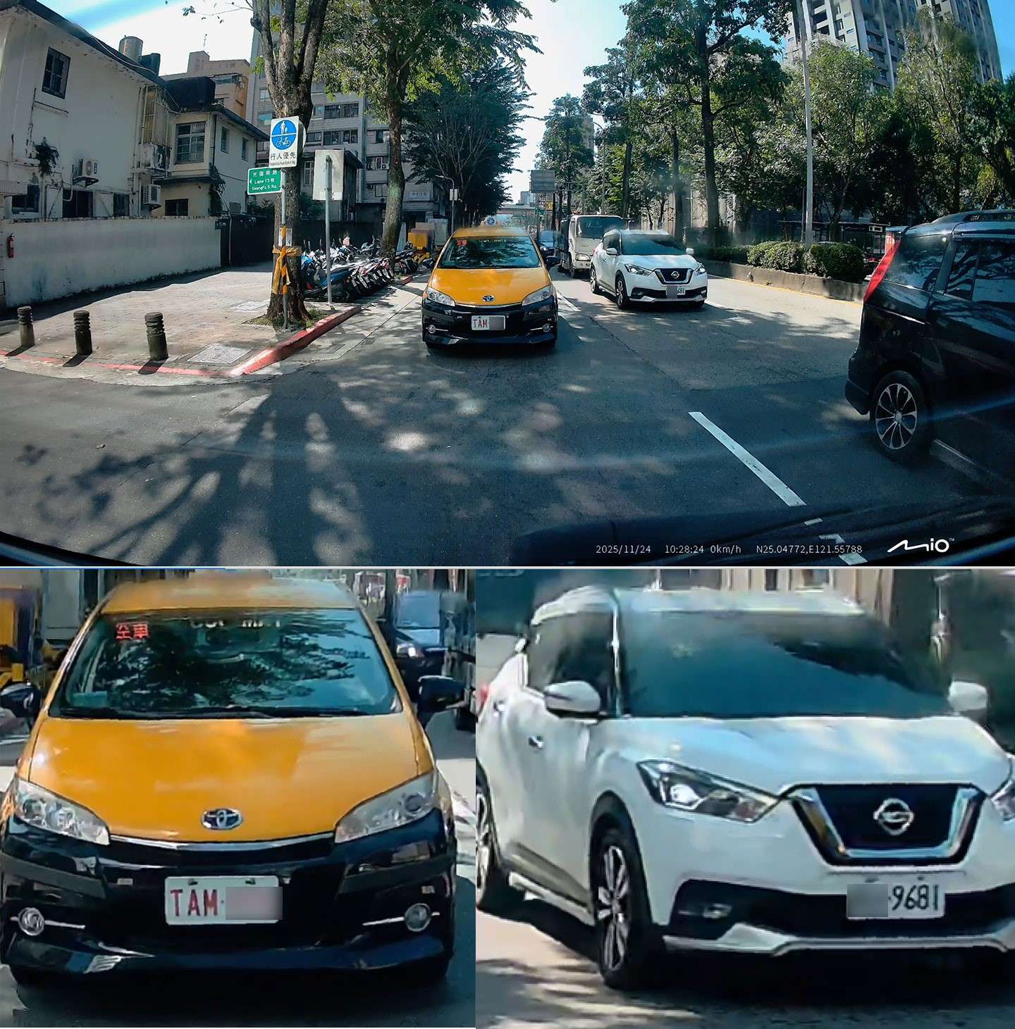 就算是距離 15~25 公尺外的車輛,R890WD 的 4K 畫質還是撐得住。將影像放大後,車牌數字清楚、不會糊成一片。這樣的解析度在實際路況中很實用,因為多數突發狀況往往不是在「貼很近」時發生,能把中遠距離的關鍵資訊拍清楚才是真正安心。