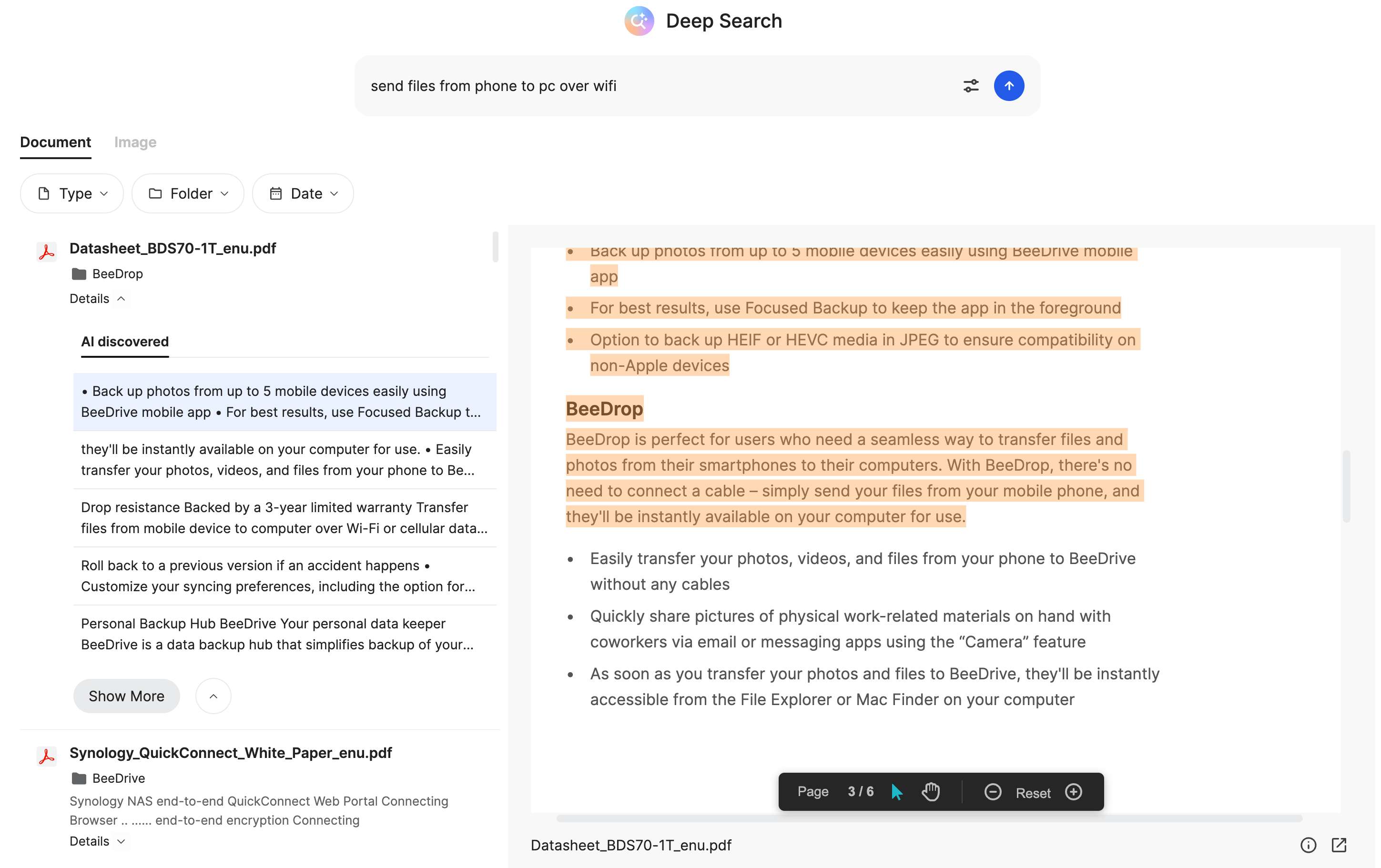 Synology BeeDrive 導入 AI 驅動 Deep Search：本地自然語言檔案搜尋，隱私安全兼顧效率提升