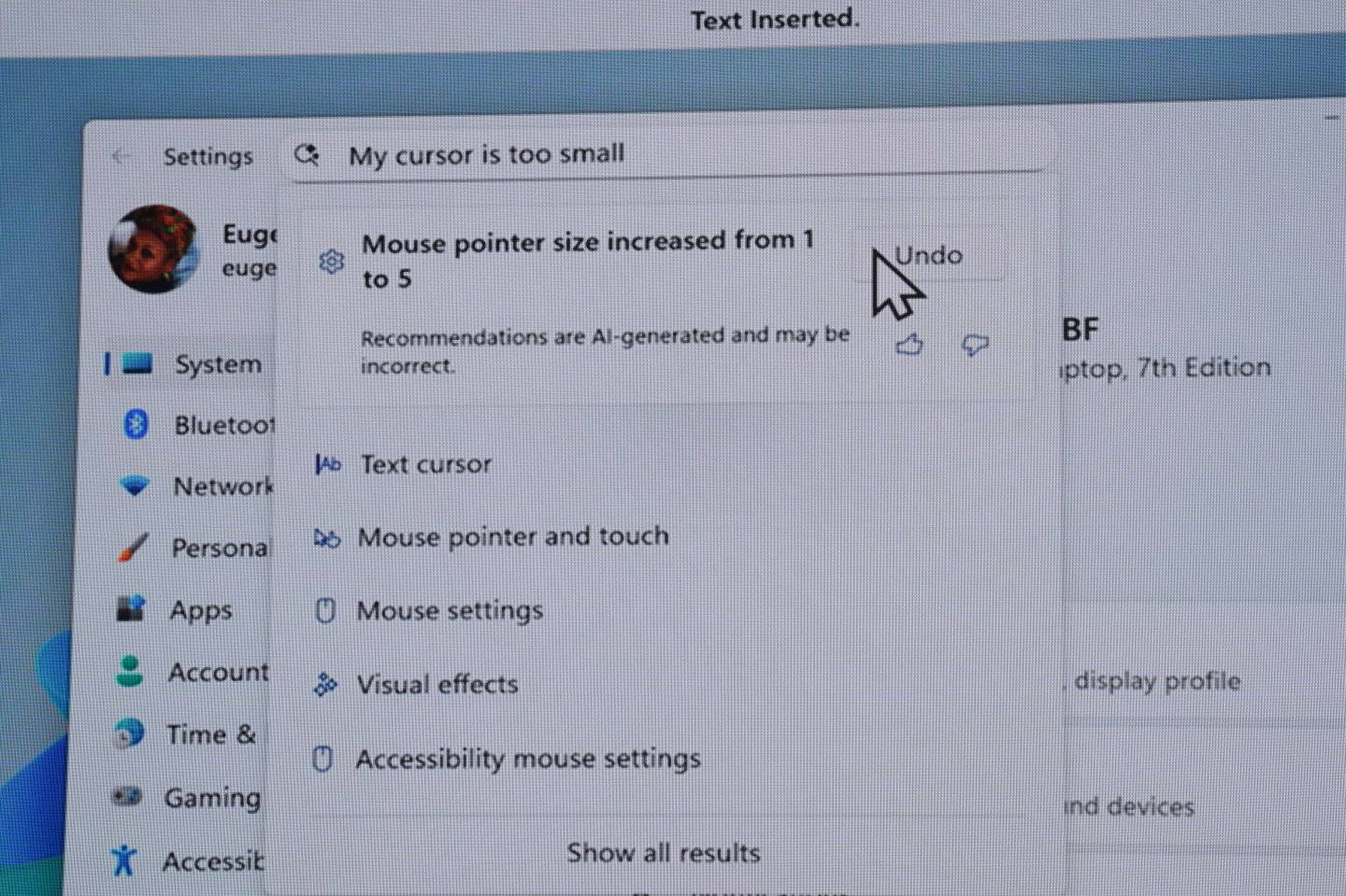 舉例來說，在Windows Copilot的協助下，使用者可以直接使用「我的滑鼠游標太小」這種自然語言指令調整游標尺寸。