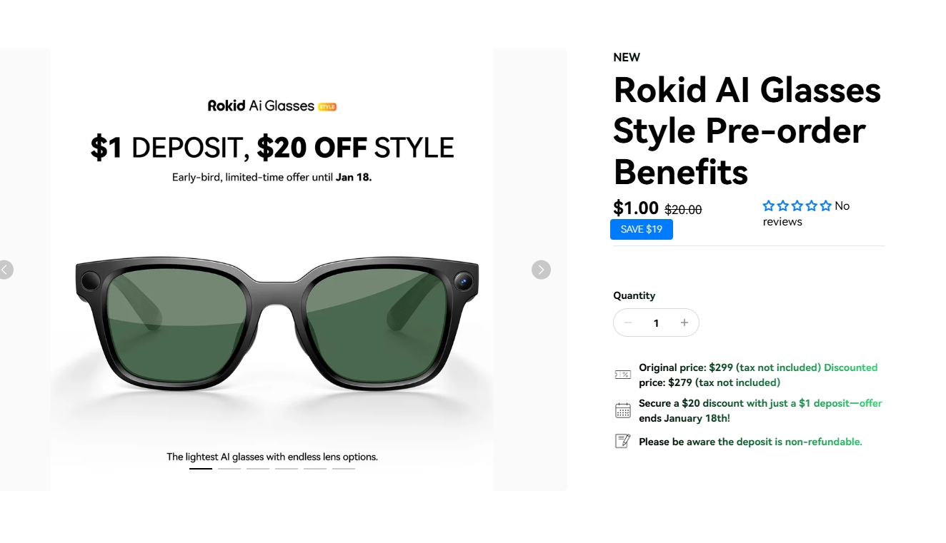 續航力輾壓 Meta？Rokid 推出 Style AI 智慧眼鏡，雙晶片加持還能拍 4K 影片