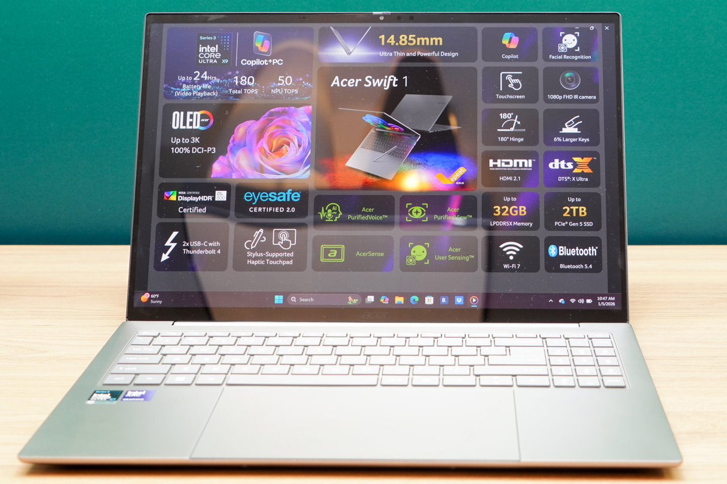 Acer於CES 26發表多款Copilot+ PC筆記型電腦，還有破記錄業界最大觸覺回饋觸控板