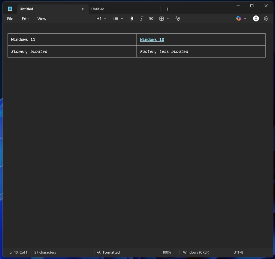 Windows 11記事本超實用更新！表格功能輕鬆搞定，Copilot AI串流輸出體驗大升級