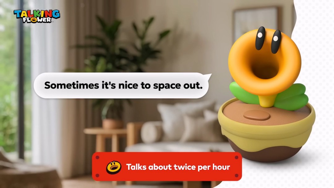 《超級瑪利歐兄弟 驚奇》那朵超煩的「閒聊花花」實體化！變身鬧鐘還會碎碎念