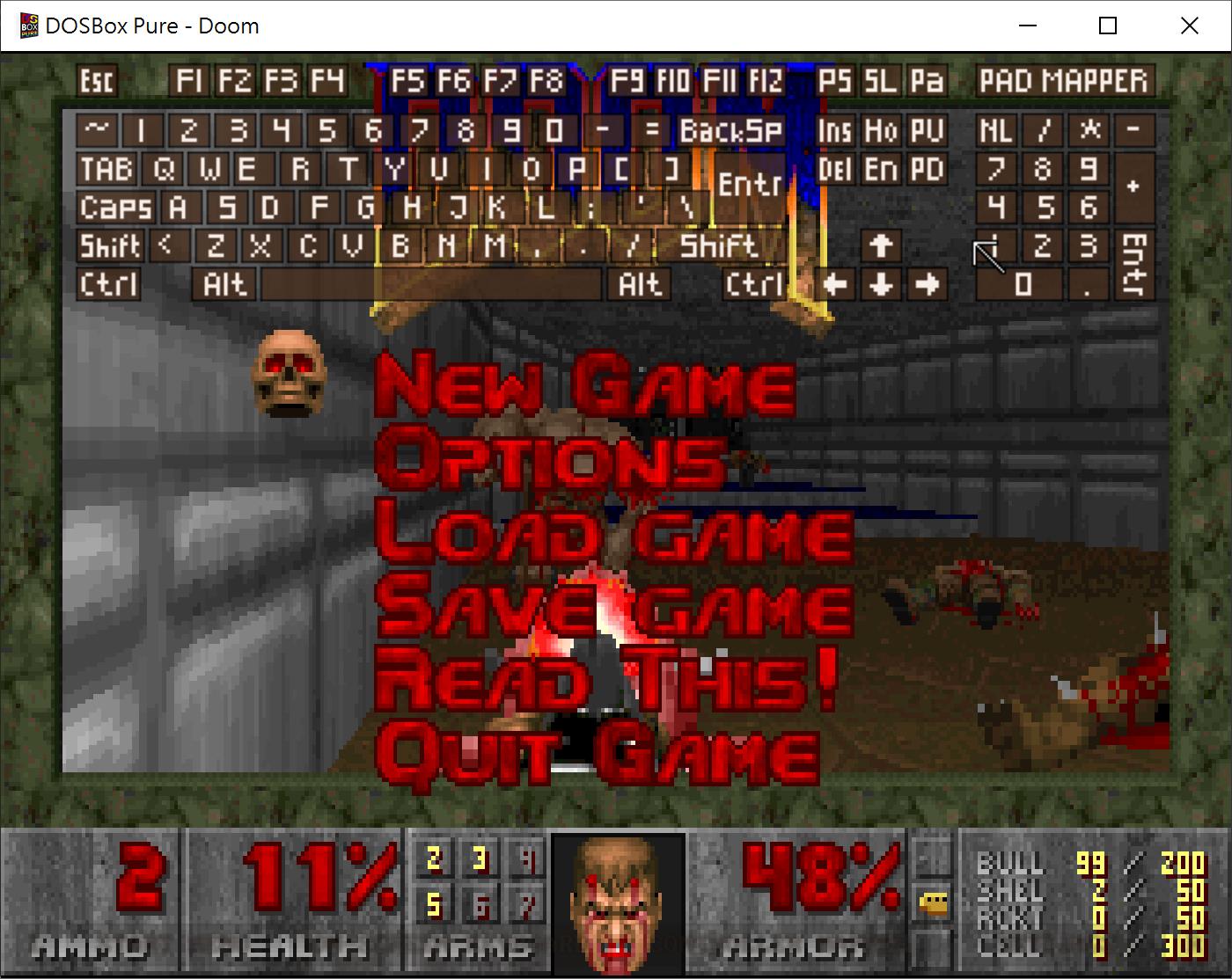 「On-Screen Keyboard」（虛擬鍵盤）分頁則會顯示能直接輸入訊號到遊戲或模擬作業系統的虛擬鍵盤。