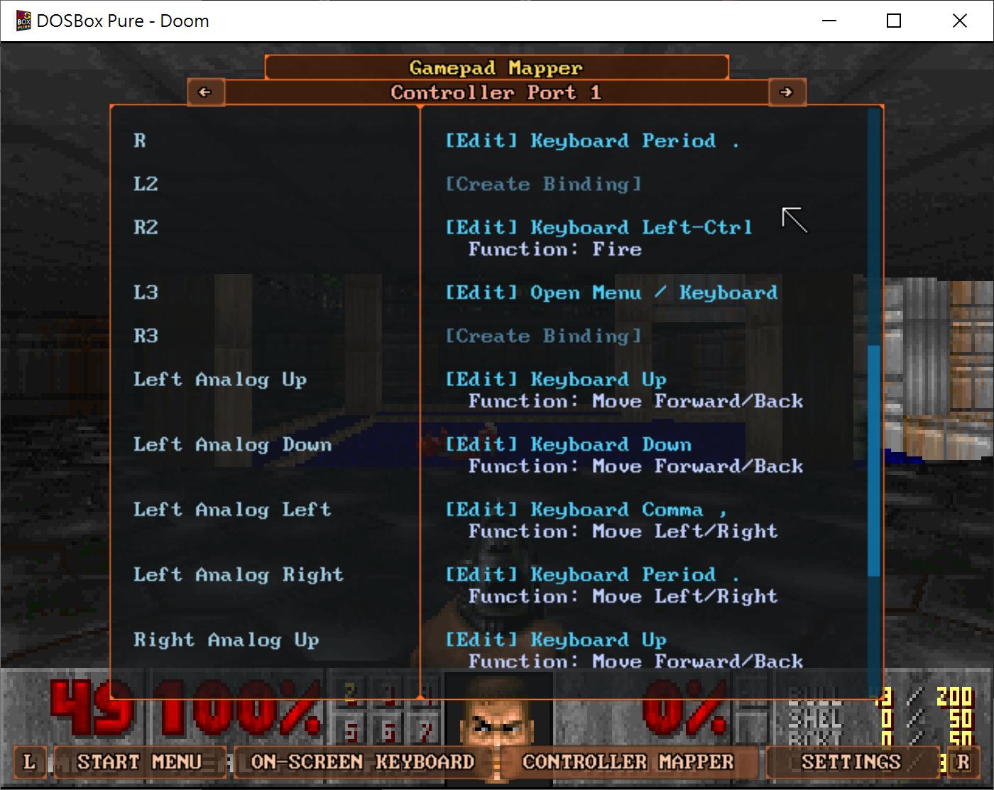接下來把各個遊戲手把按鍵以及左、右類比搖桿也都設定為對應的指令，即可輕鬆使用手把操作遊戲。