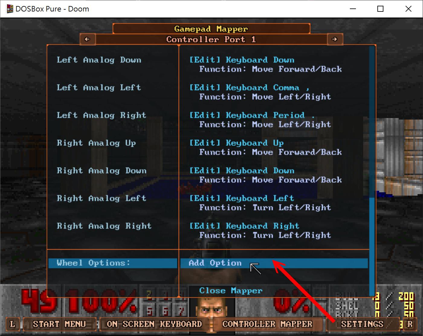 至於圓盤快捷鍵的設定，則是先在Wheel Options（圓盤指令）追加需要映射的按鍵。