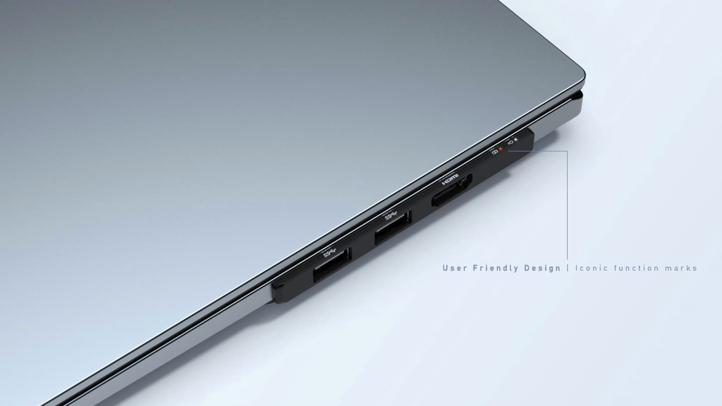 I/O端子的上方具有功能標示，系統狀態燈號也向上展示。