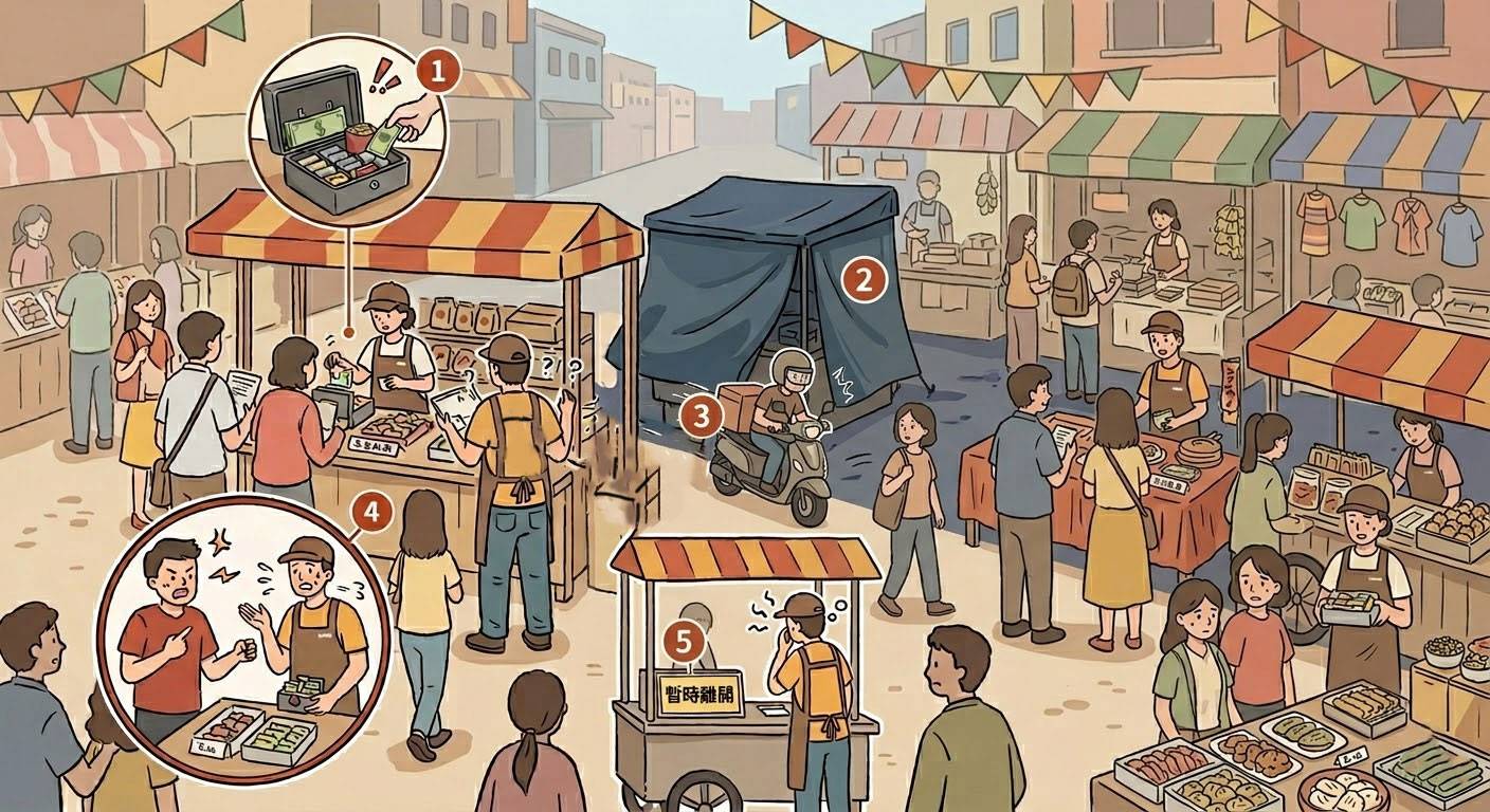 擺攤也要科技防護！MERCUSYS MC510 ⼾外、MC230 室內攝影機，成為市集老闆最放⼼的安全守⾨員！