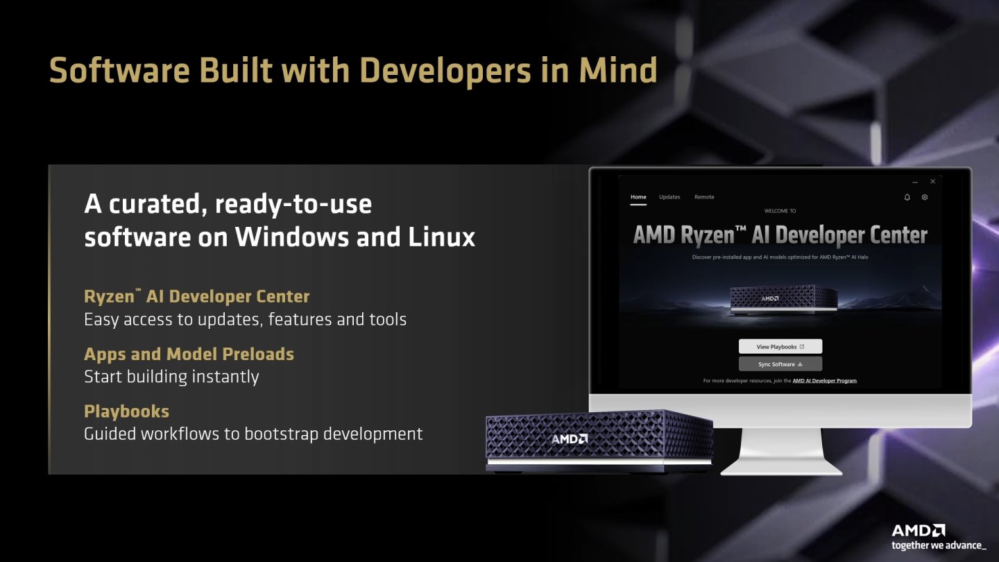 Ryzen AI Halo具有完整的軟體堆疊，無論是Linux或Windows作業系統都能簡易完成軟體架設。
