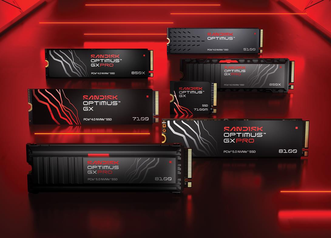 SANDISK Optimus 內接式儲存解決方案共涵蓋三款產品線:SANDISK Optimus、SANDISK Optimus GX 與 SANDISK Optimus GX PRO。