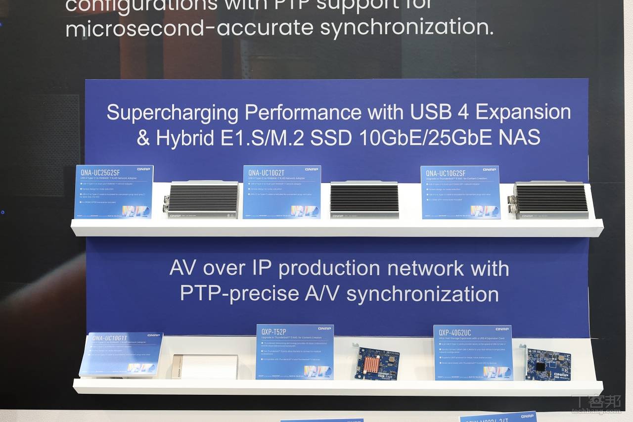 支援 AV over IP 的網管型交換器內建 PTP 精確時間協定，提供微秒級同步，適用於電視牆與大型顯示看板。