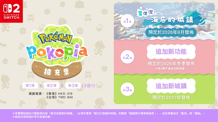 《Pokémon Pokopia》首波擴充內容公開!海底城鎮、潛水招式新登場,擴充票即日起開賣