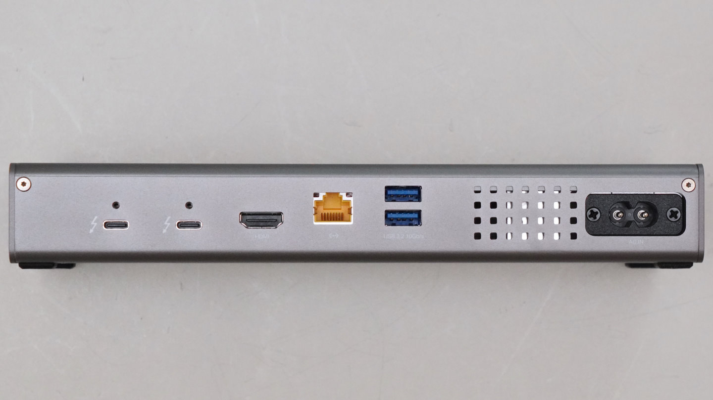 機面則提供Thunderbolt 4、USB 3.2端子各2組，以及HDMI 2.1、2.5GbE乙太網路端子各1組。