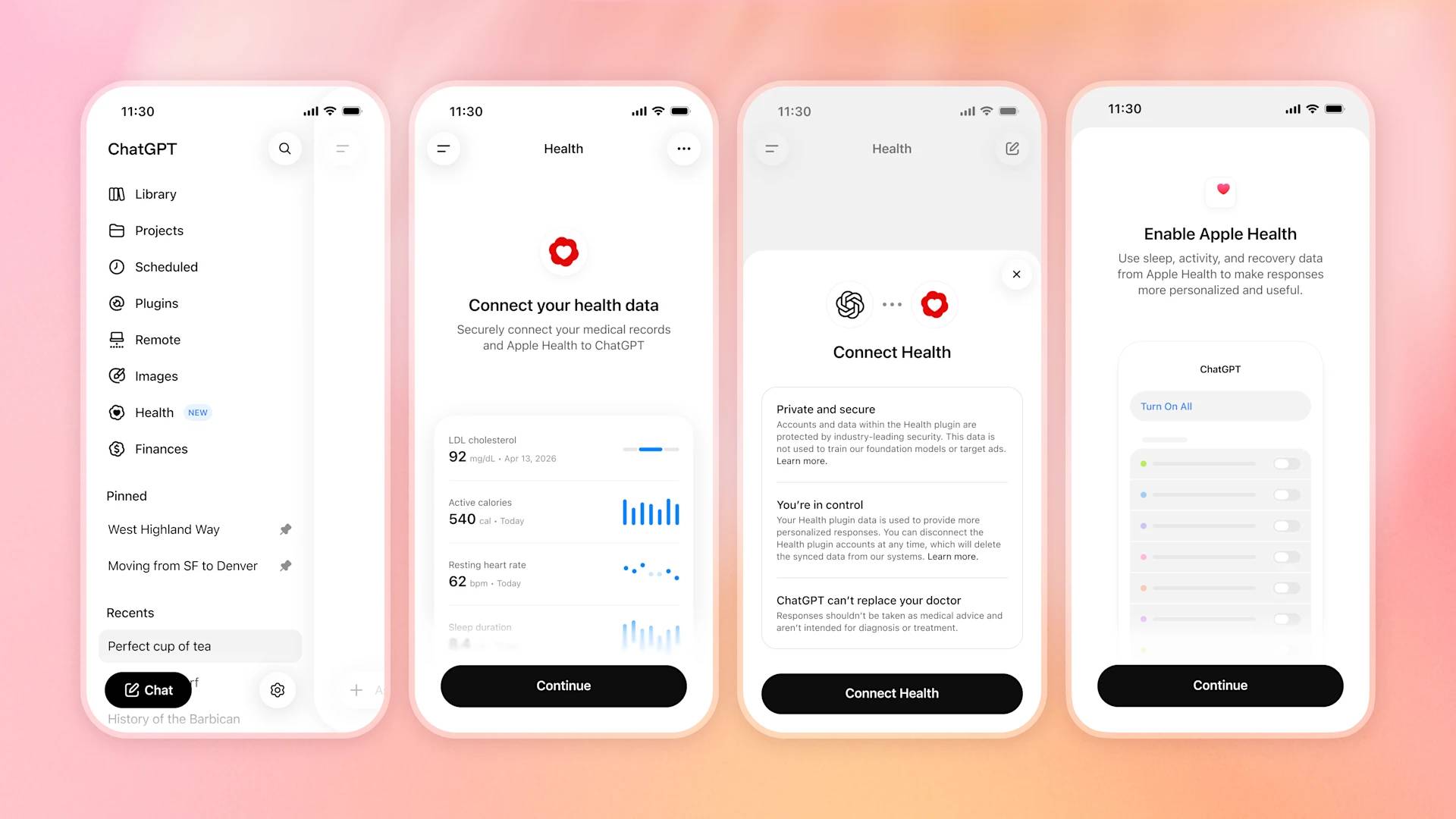 Health in ChatGPT 現可串聯 Apple Health 與個人醫療紀錄，協助隨時追蹤健康數據、美國率先推出