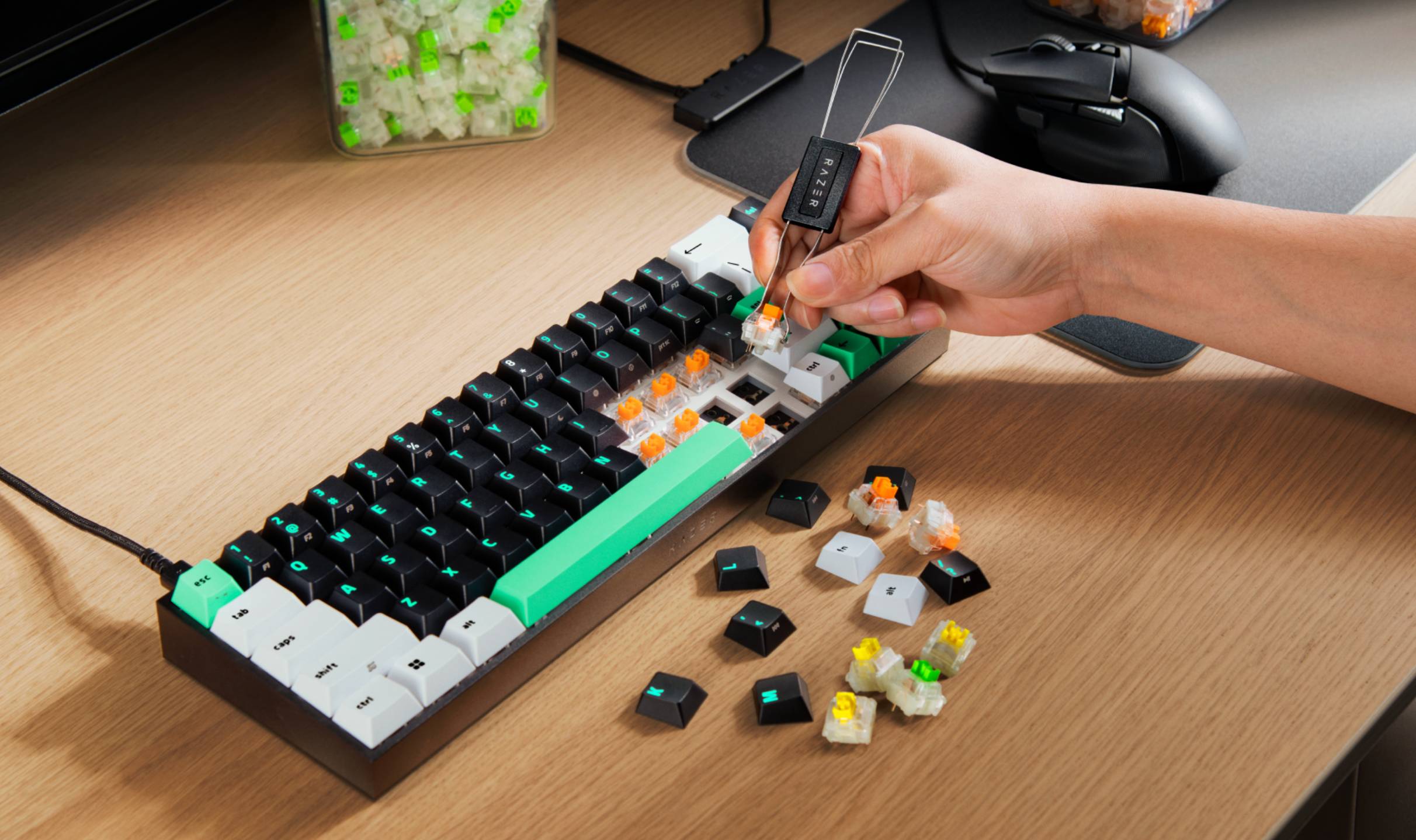 Razer Reclusa X Mini 65% 電競鍵盤上市！熱插拔 3/5-pin 軸體，售價 1,890 元